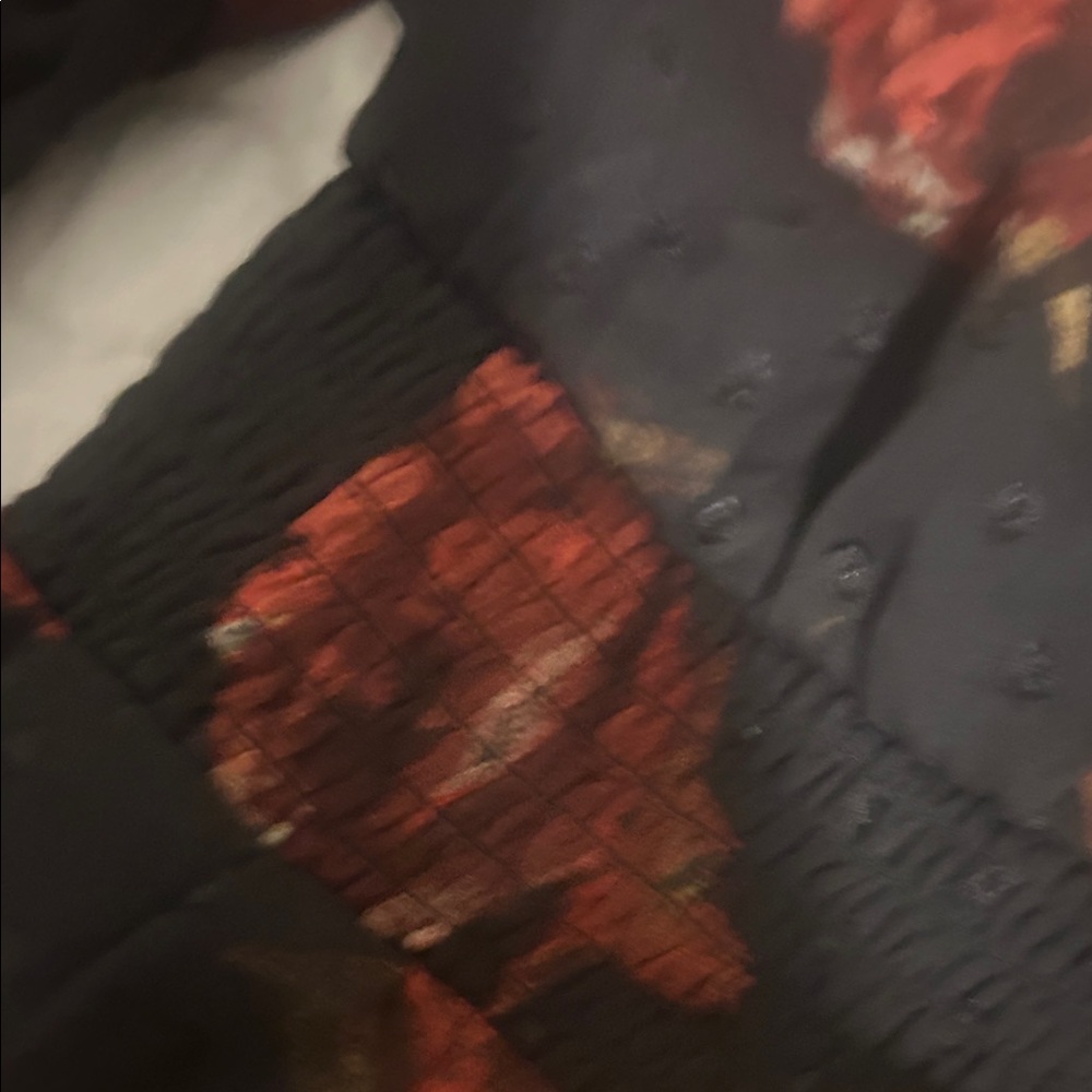 FRYE AND CO. Black and Red Floral Long Sleeve Dress - Picture 11 of 12